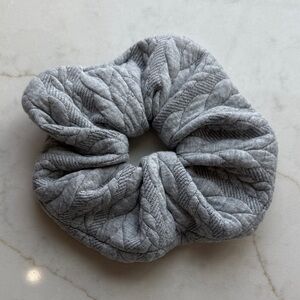 Gray Quilted Fabric Jumbo Scrunchie